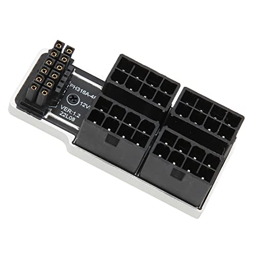 GPU PCIE Anschluss, 4x8P auf 12VHPWR ATX3.0 PCIE 5.0 GPU Anschluss Netzteilplatine, 180 Grad Winkelanschluss Netzteil für Desktop Grafikkarte (PH316 48 Weiß) von Sxhlseller