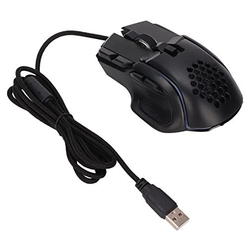 Sxhlseller Gaming-Maus, 12800 DPI Kabelmaus mit RGB-Leuchtlicht, Gaming-Mäuse mit 10 Programmierbaren Tasten, Computermaus Unterstützt Makrobearbeitung für Zuhause, Büro von Sxhlseller