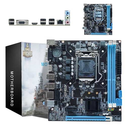 Sxhlseller H61 Micro ATX Motherboard, LGA 1155 CPU Steckplatz, Dual Channel DDR3, M.2 NVMe NGFF 3 Phasen Stromversorgung, HD VGA Ausgang für LGA1155 Sockel I3 I5 I7 von Sxhlseller