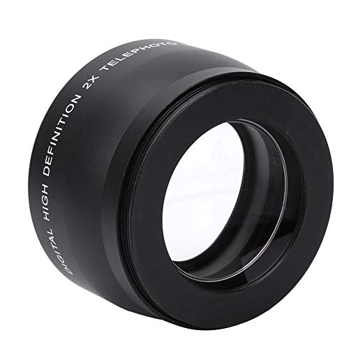 Sxhlseller HD-Kameraobjektiv, 58 mm 2-fache Vergrößerung Leichtes Optisches Glas Universal-Telekonverter-Teleobjektiv für Kamerazubehör von Sxhlseller