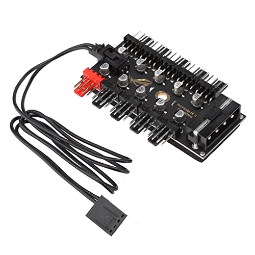 Sxhlseller Hub Fan Hub Lüfter, 10-Kanal-Computergehäuse, Motherboard, 4-poliger PWM-Lüfter, Hub-Set, Line-Board-Gehäuselüfter von Sxhlseller