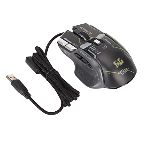 Sxhlseller Kabelgebundene Gaming-Maus, 6 Geschwindigkeiten, 12800 DPI, Hochleistungs-Gaming-Maus, 13 RGB-Beleuchtungsmodi, 10 Programmierbare Tasten, Ergonomische Gaming-Mäuse für Gamer (Schwarz) von Sxhlseller