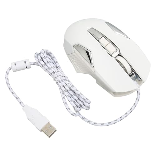 Sxhlseller Kabelgebundene Gaming-Maus, PC-Gaming-Mäuse mit Atmender RGB-LED und Einstellbarem 7200 DPI, 7 Programmierbaren Tasten, für/PC/Mac/Laptop-Gamer (White) von Sxhlseller