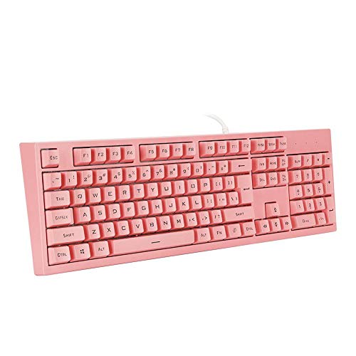 Sxhlseller Kabelgebundene Gaming-Tastatur, K616 104 Tasten Ergonomische Gaming-Tastatur mit PBT-Tastenkappen für PC-Laptop-Computer Geeignet für Büro und Spiele(Rosa) von Sxhlseller