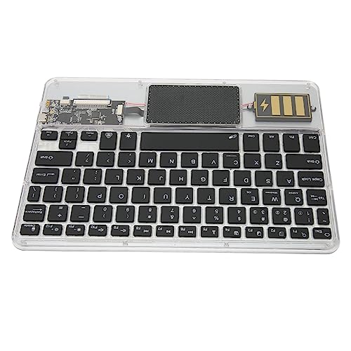Sxhlseller Kabellose Wiederaufladbare Bluetooth-Tastatur, Transparente Acryl-Tastatur für Mehrere Geräte, Kompatibel mit IOS/Android/Windows für Smartphone/Tablet/Laptop/PC (Schwarz) von Sxhlseller