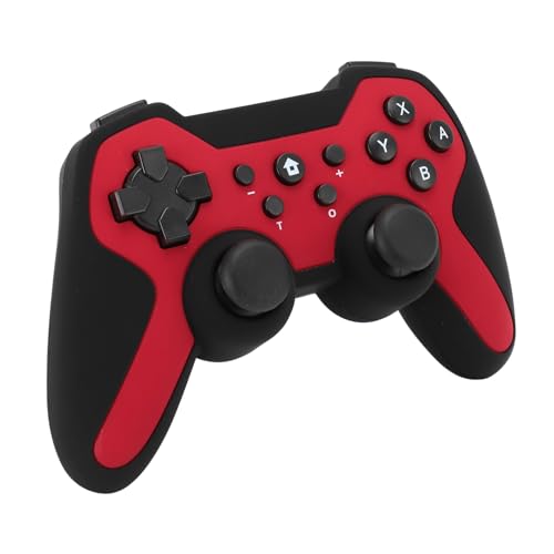 Sxhlseller Kabelloser BT Controller, Dual Motoren, 6 Achsen Bewegungssteuerung, BluetoothV2.1 Gaming Controller mit Wiederaufladbarem 600 mAh Akku, für Switch, PC, PS3 (Rot) von Sxhlseller