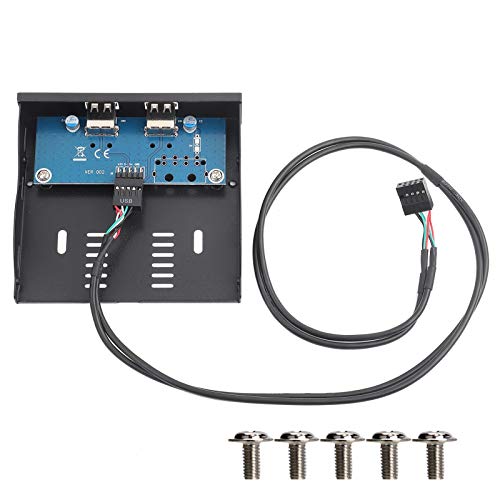 Kingwin Front Panel USB Hub, 3,5 Zoll USB2.0 2 Port 9-Pin Verzinntes Kupferdraht Diskettenlaufwerk Frontplatte von Sxhlseller