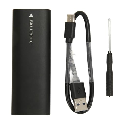 Sxhlseller M.2SSD-Gehäuse 10 Gbit/s, Aluminiumlegierung, Plug-and-Play 10 Gbit/s UASP Trim Typ C SSD-Gehäuse für 2280 2260 2242 2230 SSD (Schwarz) von Sxhlseller