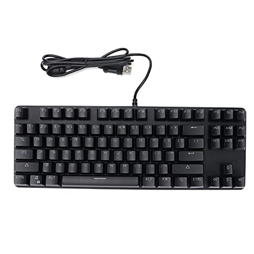 Sxhlseller Mechanische Gaming-Tastatur Kabelgebundene USB-Computertastatur mit 87 Tasten, 9 Hintergrundbeleuchtungsmodi Regenbogen-Hintergrundbeleuchtung, Ergonomisches Design (Black) von Sxhlseller