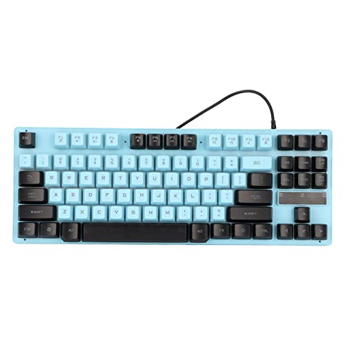Sxhlseller Mechanische Tastatur, Leicht, Tragbar, Empfindliche Auslösung, Zweifarbige Nähte, PC-Tastatur für Desktop-Laptop-Gaming-Tastaturen (Blau Schwarz) von Sxhlseller