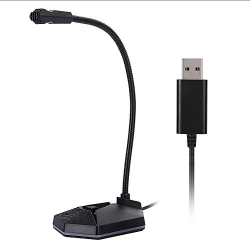 Sxhlseller Mikrofon, Computermikrofon RGB USB Plug & Play Laufwerksfreies Biegbares 360-Grad-Omnidirectionnel-Netzwerk Broadcast PC Desktop-Mikrofon von Sxhlseller