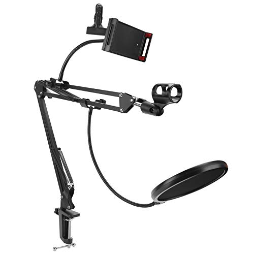 Sxhlseller Mikrofonarmständerhalter Set Desktop Verstellbare Halterung Eisenlager 2 Kg Gewicht für NB-35 für Karaoke-Mikrofone, Dynamische Mikrofone, Kondensatormikrofone, Aufnahmestudios von Sxhlseller