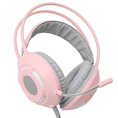 Sxhlseller Over-Ear-Kopfhörer 7.1 Stereo-Sound-Geräuschunterdrückung Kabelgebundenes Gaming-Headset mit USB-Schnittstelle Feldeffekt ohne Einschränkung Komfortable Ohrpolster Stylish (Rosa) von Sxhlseller