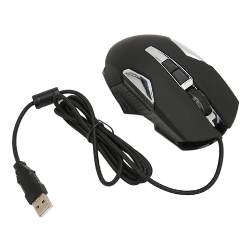 Sxhlseller RGB-Gaming-Maus, Multifunktionale Ergonomische Kabelgebundene Optische Maus mit Programmierbaren Tasten und Hintergrundbeleuchtung, 7200 DPI für Gaming, Arbeit (Black) von Sxhlseller