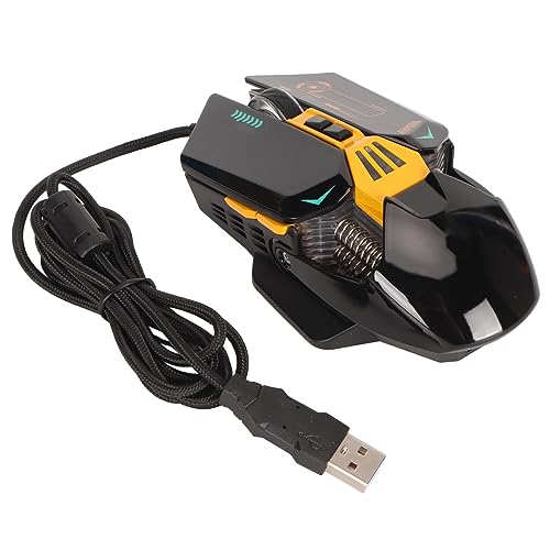Sxhlseller RGB-hintergrundbeleuchtete Kabelgebundene Maus, Ergonomische Gaming-Mäuse mit 4 Einstellbaren DPI, 7 Programmierbaren Tasten für Desktop-PC-Laptop (Schwarz) von Sxhlseller