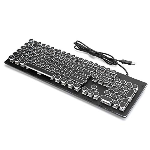 Sxhlseller Retro Wired Gaming Mechanische Tastaturtaste Klicken mit 104 Tasten Mischlicht Ergonomisches Design Empfindlich Wasserdicht und Staubdicht Praktisch 1,5 m Plug & Play(Schwarz) von Sxhlseller