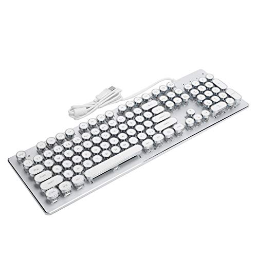 Sxhlseller Retro Wired Gaming Mechanische Tastaturtaste Klicken mit 104 Tasten Mischlicht Ergonomisches Design Empfindlich Wasserdicht und Staubdicht Praktisch 1,5 m Plug & Play(Weiß) von Sxhlseller