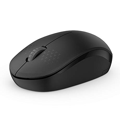 Sxhlseller Stumm-Wireless-Maus, Praktisch Bequem 2,4 G 3Key 3D 1600 DPI Stromsparende Laptop-Desktop-Maus, Geeignet für Den Bürogebrauch (Schwarz) von Sxhlseller