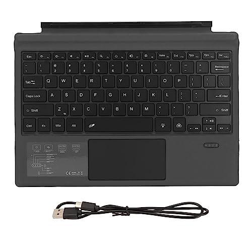 Sxhlseller Surface Pro Type Cover Tragbare, Wiederaufladbare Kabellose USB-C-Tastatur mit 7-Farben-Hintergrundbeleuchtung und Touchpad von Sxhlseller