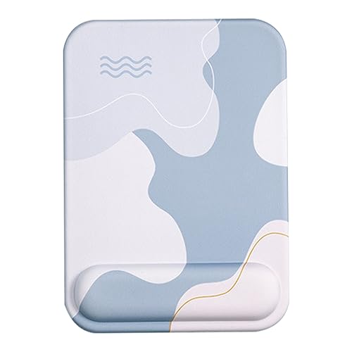 Sxhlseller Tastatur-Mauspad-Set, Ergonomisches Silikon-Mauspad mit Memory-Schaum, Tastatur-Handgelenkauflage für Computer, 3D-Gaming-Design (Rechteck, Blau) von Sxhlseller