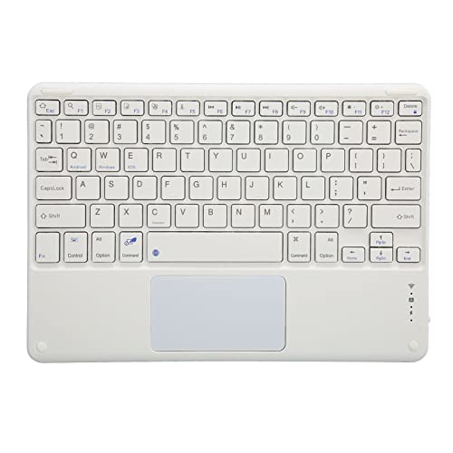 Sxhlseller Tastatur mit Touchpad, 78 Tasten, Ultraflache Kabellose Tastatur für Smartphone, Tablet, Laptop, Tragbare Silent-Tastatur für OS X, für Android, für Win (Weiß) von Sxhlseller
