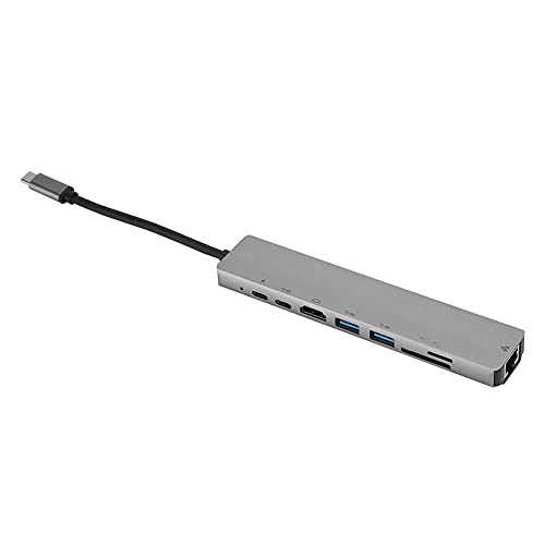 Sxhlseller Tragbarer Praktischer Plug-and-Play-Hochgeschwindigkeits-8-in-1-USB-C- Bis Typ-C-3-USB-3.0-Hub-Dock-Station HDMI-RJ45-Ethernet-TF-OTG-Adapter von Sxhlseller