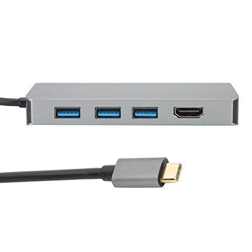 Sxhlseller Tragbarer Shell-Plug-and-Play-Hub-Adapter aus Aluminiumlegierung Typ C für HDMI-Kabel VGA-Konverter USB B0504 für von Sxhlseller