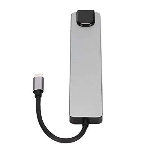 Sxhlseller USB 3.0 Hub, Typ-C-Hub Tragbares, Langlebiges 87-W-Netzteil Verschleißfeste Typ-C-Dockingstation aus Aluminiumlegierung für Computer und Mobiltelefone von Sxhlseller