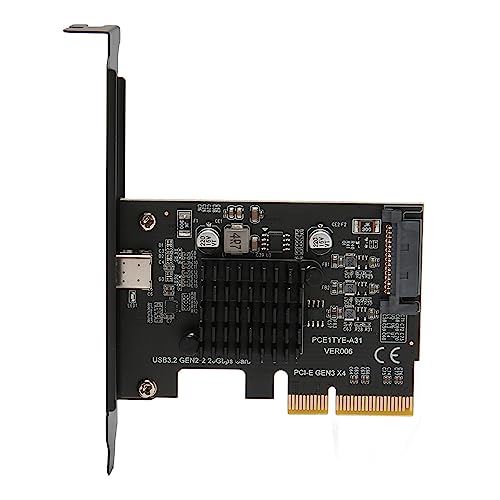 Sxhlseller USB 3.2 Gen 2 Erweiterungskarte Typ C 20 Gbit/s ASM3242 Hauptsteuerung PCIe zu USB 3.2 Erweiterungskarte für Desktop-PC-Gehäuse SATA 15-Pin-Stromversorgung für Win 10 11 32 64 Bit von Sxhlseller