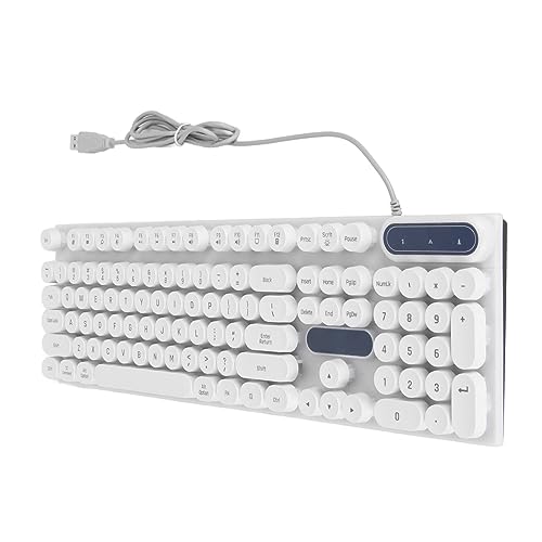 Sxhlseller USB-Gaming-Tastatur mit Kabel, Runde Tastenkappe, 104 Tasten, Regenbogen-LED-Hintergrundbeleuchtung, Computertastatur, Ergonomische, wasserdichte, Kabelgebundene Tastatur von Sxhlseller