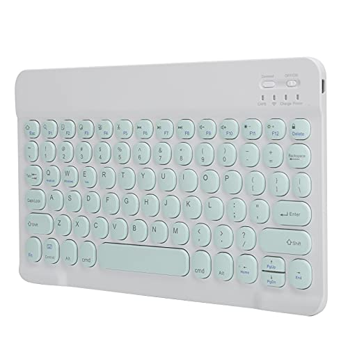 Sxhlseller Universal-Tastatur, Kabellose Tragbare Tastatur, Tablet, Smartphone, Computerzubehör, Runde Kappe 10 Zoll für OS, Android und Windows (Hellgrün) von Sxhlseller