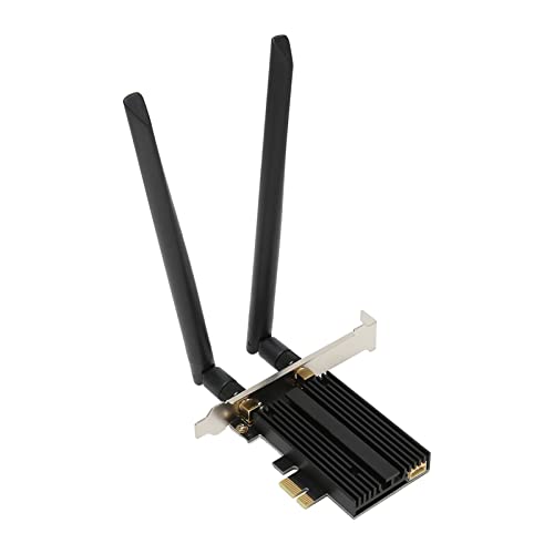 Sxhlseller WiFi 6E AX210 PCI-E WiFi-Karte BT5.2 Tri-Band von 6 GHz/5 GHz/2,4 GHz mit WPA3-Sicherheit, Dual-Antenne, Starke Anti-Interferenz für Desktop-PC, Kompatibel mit Win11/10 von Sxhlseller