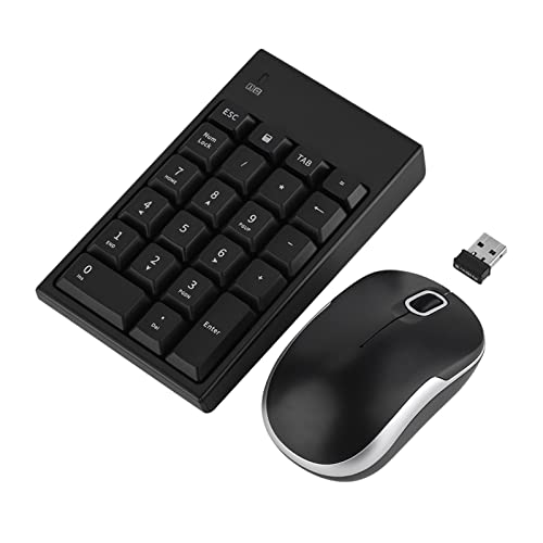 Sxhlseller Wireless Keyboard Mouse Set, 2,4 GHz Nano Receiver Wireless Numeric Keyboard Mouse Set Zehnertastatur mit 22 Tasten Optische Mauskombination mit 1200 DPI von Sxhlseller