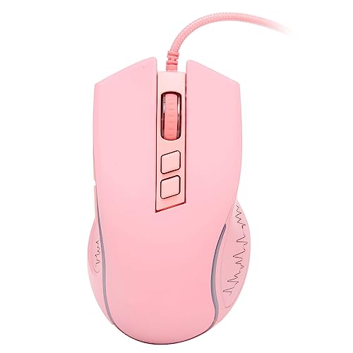 Sxhlseller X100 USB Gaming Maus, Ergonomisches Design, Optischer Sensor, Laptop Maus für Gaming, Büro, Zuhause, Kabelgebundene Gaming Maus mit 7 Farben RGB Hintergrundbeleuchtung (Rosa) von Sxhlseller