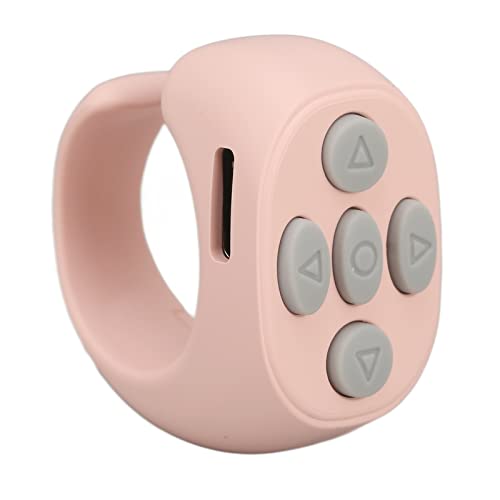TIKTok Bluetooth Fernbedienung Kabelloser Scrolling Page Turner für IOSAndroid Handy APP, Ring Design Fingertip Scrolling Clicker, Kamera Shutter Remote Selfie Button (Rosa) von Sxhlseller