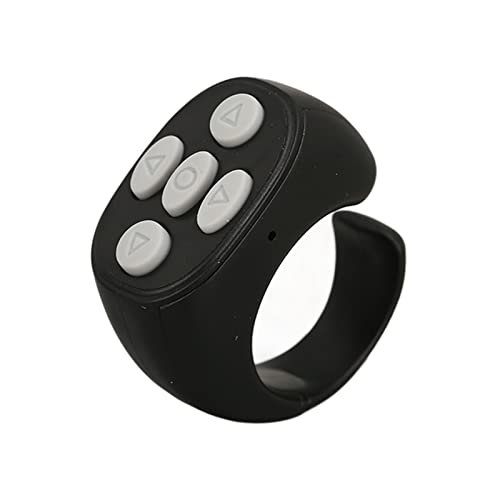 TIKTok Bluetooth Fernbedienung Wireless Scrolling Page Turner für IOSAndroid Handy APP, Wiederaufladbare Kamera Shutter Remote Selfie Button mit Smart Ring, Ladekabel (Schwarz) von Sxhlseller