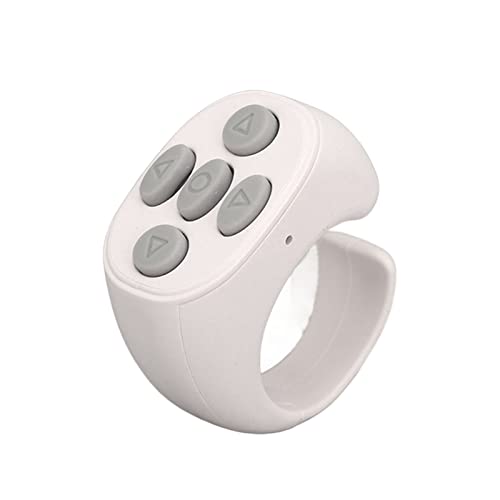 TIKTok Bluetooth Fernbedienung Wireless Scrolling Page Turner für IOSAndroid Handy APP, Wiederaufladbare Kamera Shutter Remote Selfie Button mit Smart Ring, Ladekabel (Weiss) von Sxhlseller