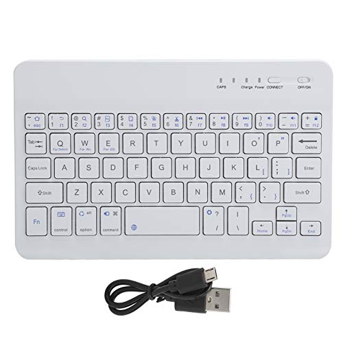 Tragbare Minitastatur, Bluetooth 59-Tasten-Tastatur Ultra Slim Wiederaufladbare Tablet-Computer in voller Größe Verbrauchsmaterial Weiß 7 Zoll HB028 Geeignet für Pad von Sxhlseller