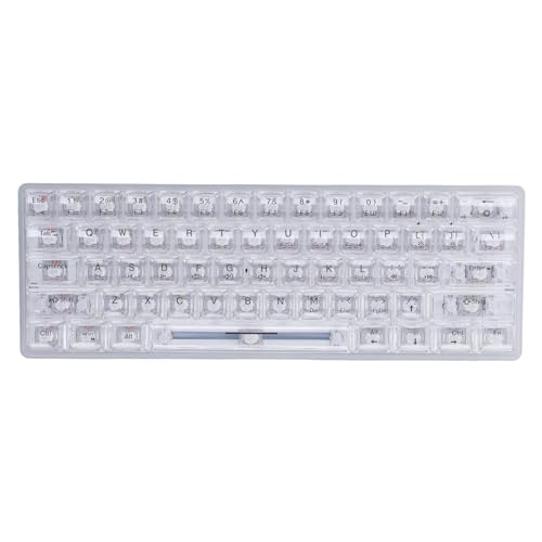 Transparente Mechanische Tastatur, 61 Tasten, Kabelgebundene Gaming Tastatur mit Klarem Design, Hot Plug Schalter, 19 Lichteffekte, Geeignet für Büro und Spiele von Sxhlseller