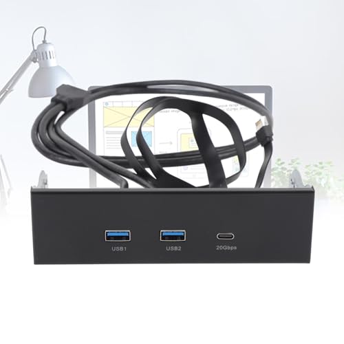 USB 3.2 Gen2x2 Frontplatten Hub für PC | 5,25 Laufwerksschacht mit 2 USB-A und 1 Typ-C Anschluss | 20Gbps High-Speed-Datenübertragung | 19-Pin und Typ-E Anschluss USB 3.2 Gen2x2 Frontplatten Hub für PC | 5,25 Laufwerksschacht mit 2 USB-A und 1 Typ-C Anschluss | 20Gbps High-Speed-Datenübertragung | 19-Pin und Typ-E Anschluss von Sxhlseller