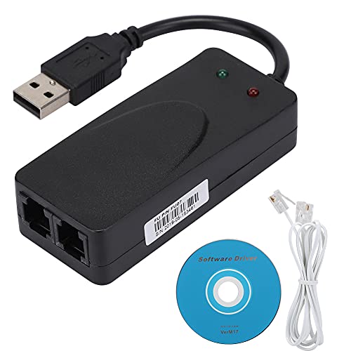 USB 56K Externer DFÜ-Adapter Drahtlos, Sprachfax Datenmodem Netzwerk-USB-Konverter-Dongle mit Dual Port Fit für Win7 Win8 Win10 XP Netzwerk-Fax/Sprache/CMR/POS von Sxhlseller