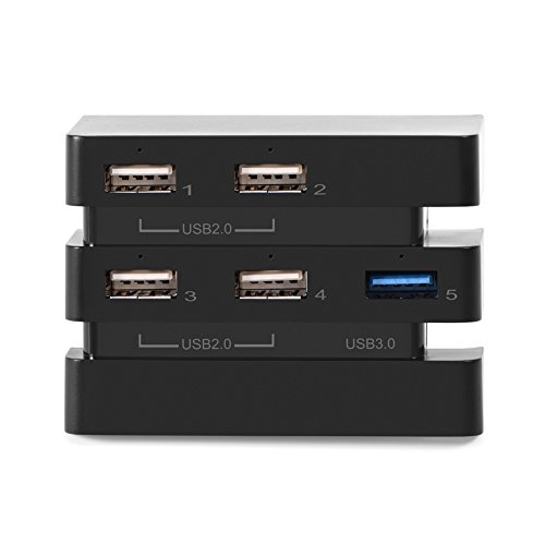 USB-Hub Tragbarer Hochgeschwindigkeits-5-Port-USB-Hub 2.0 & 3.0 Erweiterungs-Hub-Controller-Adapter für PS4 Pro-Spielekonsole für PS4 Pro-Spielekonsole von Sxhlseller