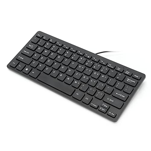 USB-Kabelgebundene Tastatur 78Tasten, Gaming Tragbare Ultradünne Tastatur, Geräuscharm Wasserdicht Sensibel für Business für Computer Desktop PC Laptop (Schwarz) von Sxhlseller