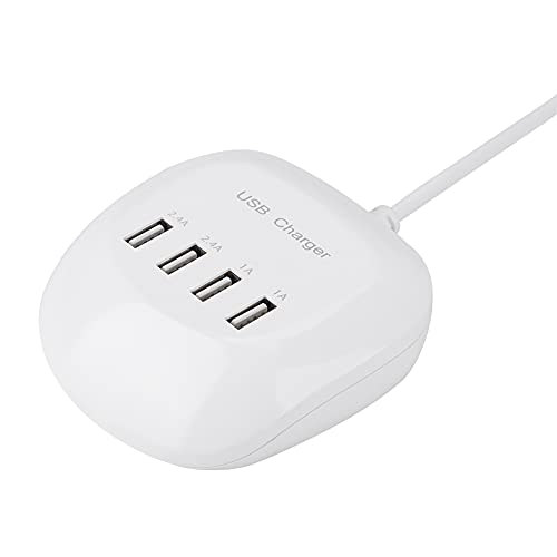 USB Ladehub mit 4 Anschlüssen, USB Desktop Multi Schnellladestation, Netzteil mit Faltbarem Stecker, Weltweit Reisebereit, Kompaktes Design (EU-Stecker) von Sxhlseller