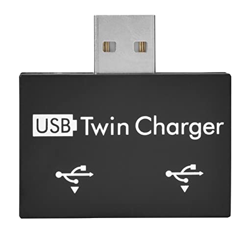 USB2.0 Hub Splitter Adapter, USB2.0 Hub mit Zwei USB Anschlüssen, Doppelladegerät Splitter Adapter, Geeignet für Jedes Mobile Gerät, Tragbar, Plug and Play (Black) von Sxhlseller