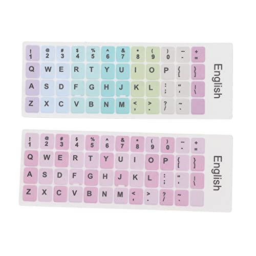 Universelle Englische Tastatur-Aufkleber, 2 Stück Tastatur-Aufkleber, Bunte Englische Sprache, Staubdichte, Wasserdichte Beschichtung, Tastatur-Aufkleber für PC, Computer, Laptop, Desktop(A) von Sxhlseller