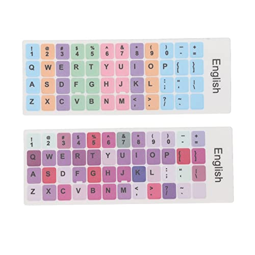 Universelle Englische Tastatur-Aufkleber, 2 Stück Tastatur-Aufkleber, Bunte Englische Sprache, Staubdichte, Wasserdichte Beschichtung, Tastatur-Aufkleber für PC, Computer, Laptop, Desktop(E) von Sxhlseller