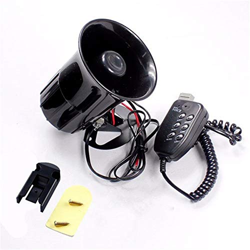 Alarmsignal-Megafon mit Mikrofon, für Auto/Motorrad, 6 Alarmtöne, 12 V von Sxspace
