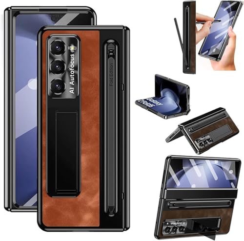 All-in-One Anti-Fall Schutzhülle mit Folie für Samsung Z Fold 4/5/6, Anti-Kratzer Handyhülle mit Stiftfolie und Ständer, Braun All-in-One Anti-Fall Schutzhülle mit Folie für Samsung Z Fold 4/5/6, Anti-Kratzer Handyhülle mit Stiftfolie und Ständer, Braun von Syanus
