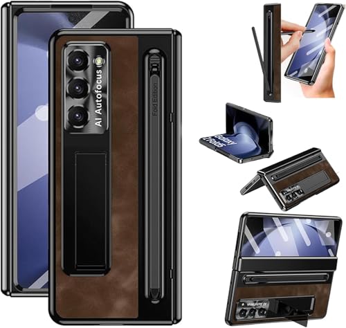 All-in-One Anti-Fall Schutzhülle mit Folie für Samsung Z Fold 4/5/6, Anti-Kratzer Handyhülle mit Stiftfolie und Ständer Kaffee All-in-One Anti-Fall Schutzhülle mit Folie für Samsung Z Fold 4/5/6, Anti-Kratzer Handyhülle mit Stiftfolie und Ständer Kaffee von Syanus